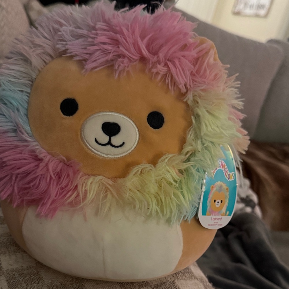 NWT 8” Leonard Squishmallow Colorful Plush Lion